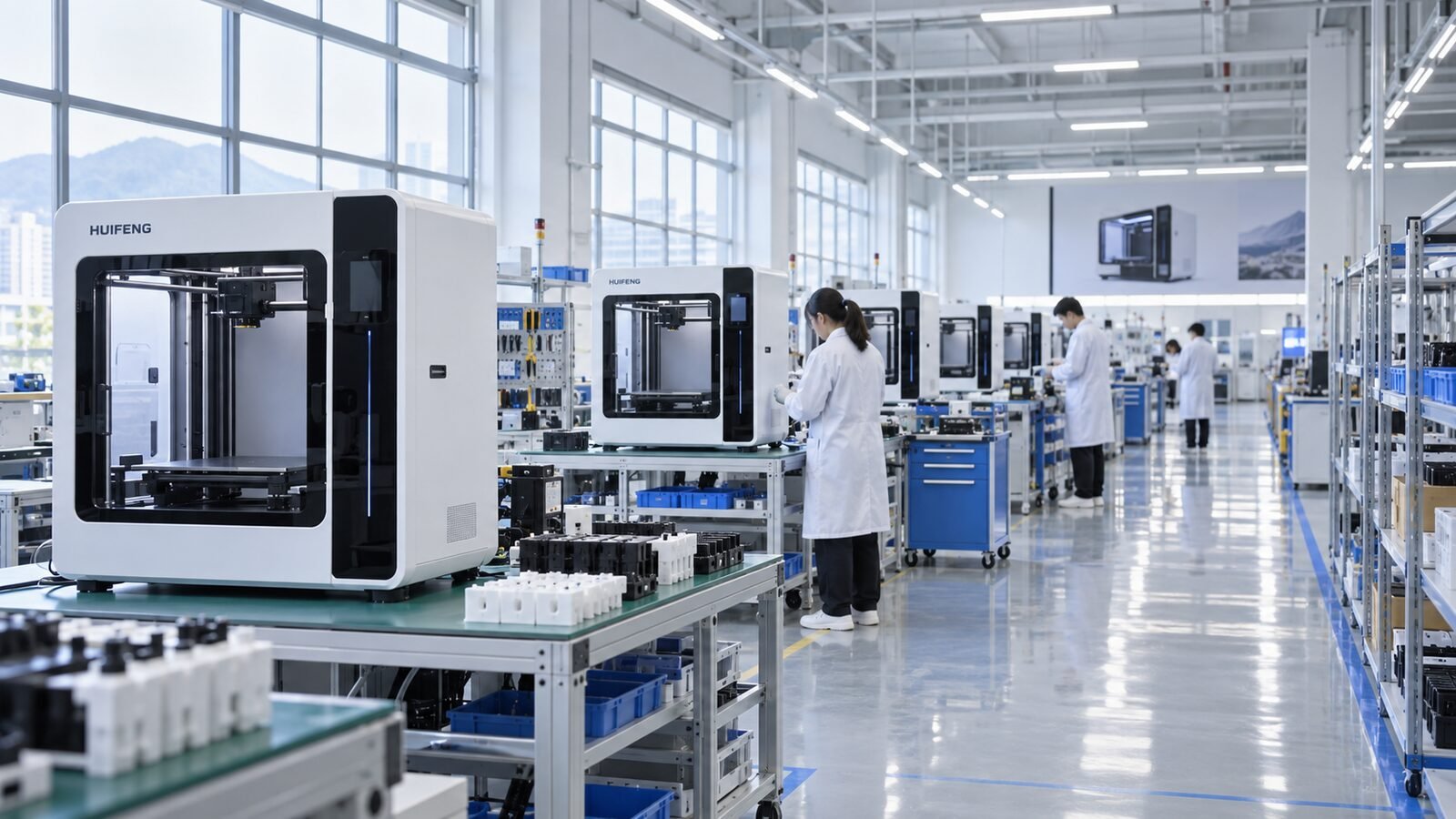 HuiFeng 3D printer assembly and quality control facility