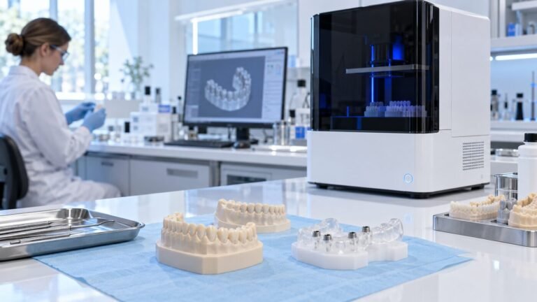 Dental models and guides in a professional laboratory